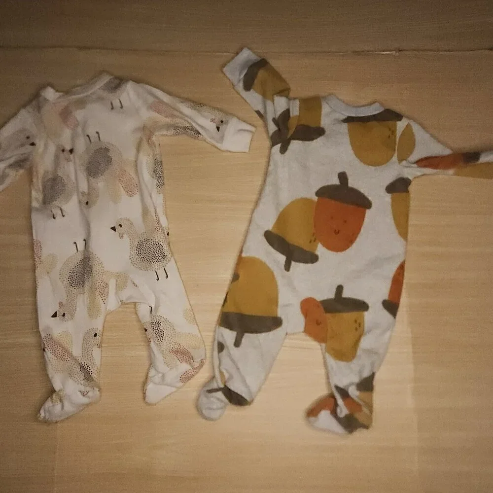 Carter's Infant Thanksgiving Fall Footie Pajamas Bundle 3 Months
